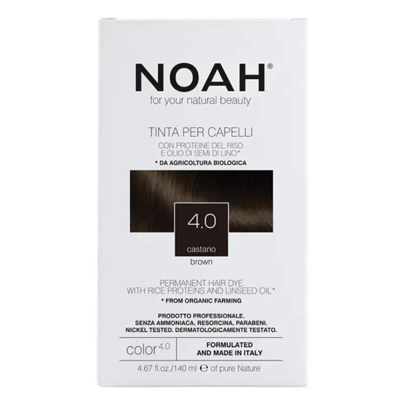 NOAH Permanent Hair Dye 4.0 Castano Brown ilgalaikiai plaukų dažai, 140 ml NOAH Permanent Hair Dye 4.0 Castano Brown ilgalaikiai plaukų dažai, 140 ml