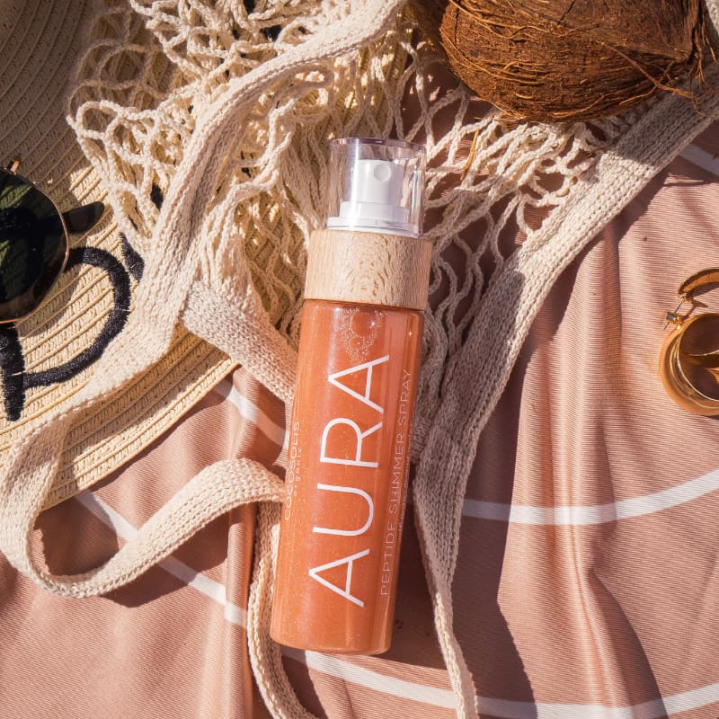 Cocosolis AURA Peptide Shimmer Spray purškiamas kūno žėrutis 100 ml Cocosolis AURA Peptide Shimmer Spray purškiamas kūno žėrutis 100 ml