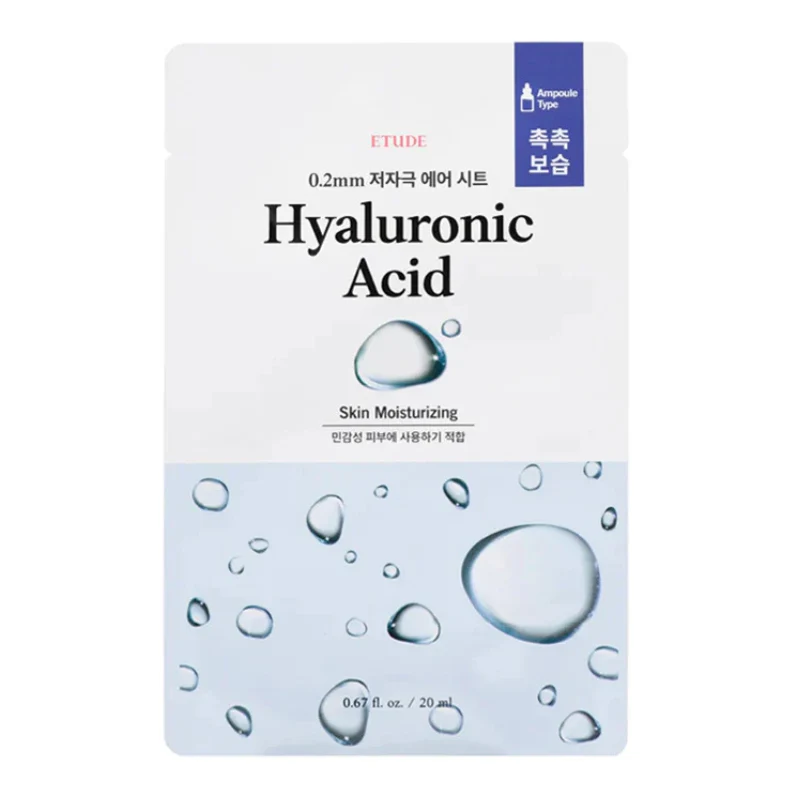 Etude 0.2 Therapy Air Mask Hyaluronic - lakštinė drėkinanti veido kaukė su hialurono rūgštimi 20ml Etude 0.2 Therapy Air Mask Hyaluronic - lakštinė drėkinanti veido kaukė su hialurono rūgštimi 20ml
