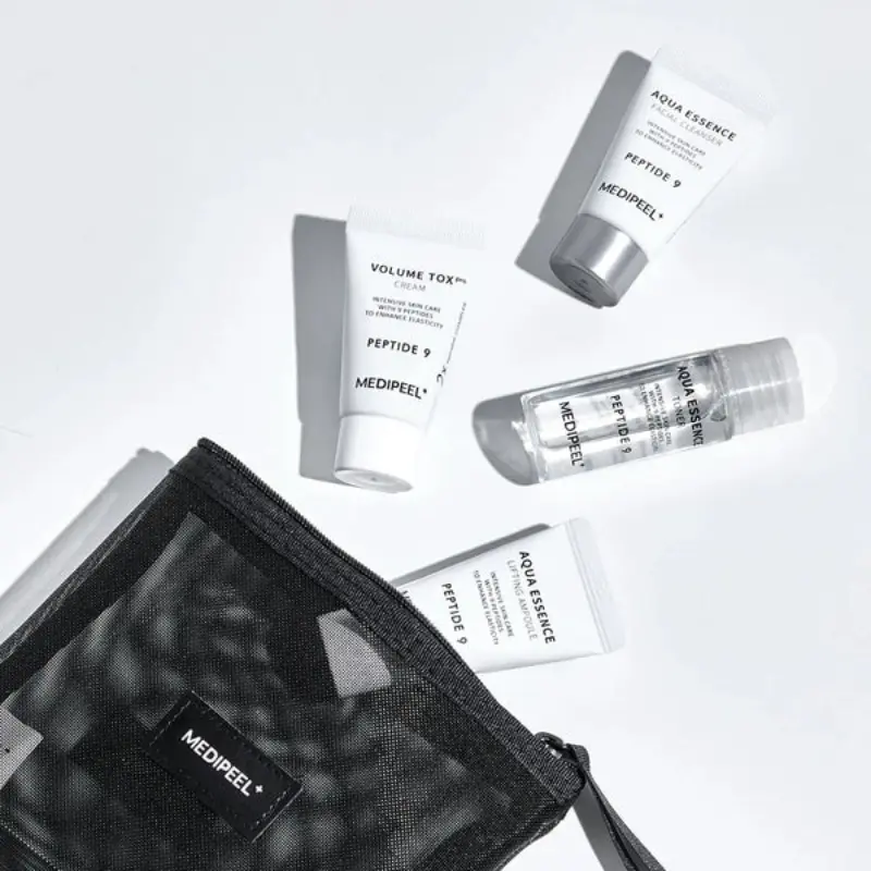 MEDI-PEEL Peptide 9 Aqua Essence Trial Kit – drėkinantis ir stangrinantis odos priežiūros rinkinys su peptidais ir kolagenu 1vnt MEDI-PEEL Peptide 9 Aqua Essence Trial Kit – drėkinantis ir stangrinantis odos priežiūros rinkinys su peptidais ir kolagenu 1vnt
