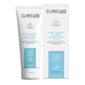 Cliniclab Acne Control Moisturizer Oil Free Cream -  drėkinamasis veido kremas nuo spuogų, 40 ml