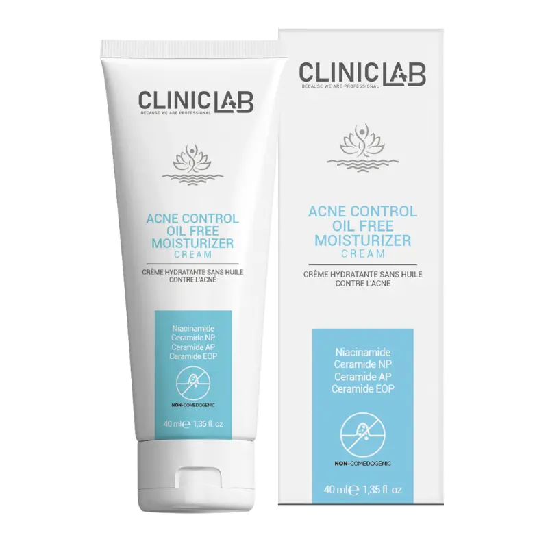 Cliniclab Acne Control Moisturizer Oil Free Cream - drėkinamasis veido kremas nuo spuogų, 40 ml Cliniclab Acne Control Moisturizer Oil Free Cream - drėkinamasis veido kremas nuo spuogų, 40 ml