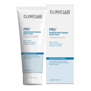 Cliniclab Pro+ Intensive Moisturizing Repair Cream - intensyvus drėkinantis veido kremas su keramidais, 50 ml