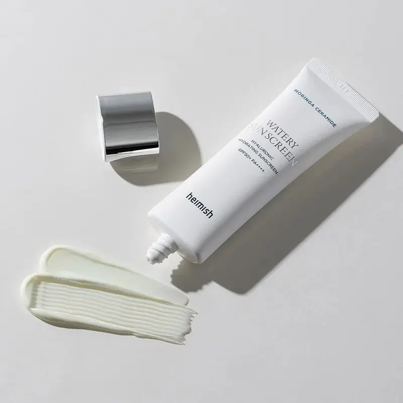 HEIMISH Moringa Ceramide Hyaluronic Hydrating Watery Sunscreen – veido kremas nuo saulės, 50 ml HEIMISH Moringa Ceramide Hyaluronic Hydrating Watery Sunscreen – veido kremas nuo saulės, 50 ml