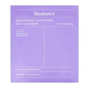 BIODANCE Rejuvenating Caviar PDRN Real Deep Mask – stangrinanti hidrogelinė kaukė su PDRN, 1 vnt.