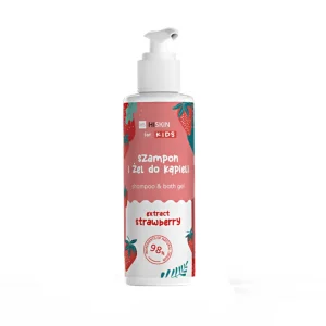 Hiskin Kids Strawberry Shampoo & Bath Gel – vaikiškas šampūnas ir vonios gelis, 280 ml